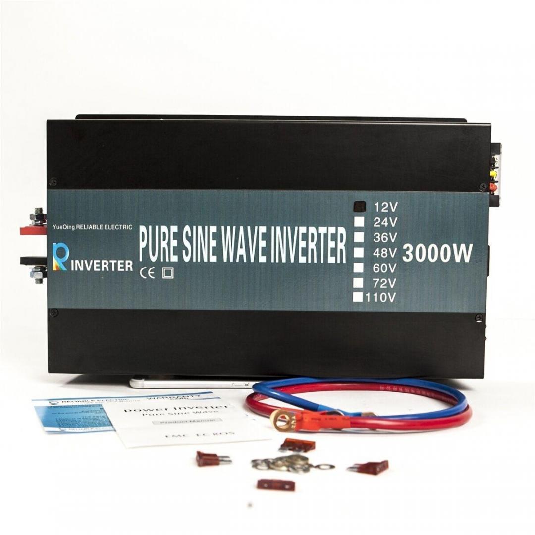 3000W Pure Sine Wave Power Inverter 12V/24/48V to 240V Car Truck Remote Switch