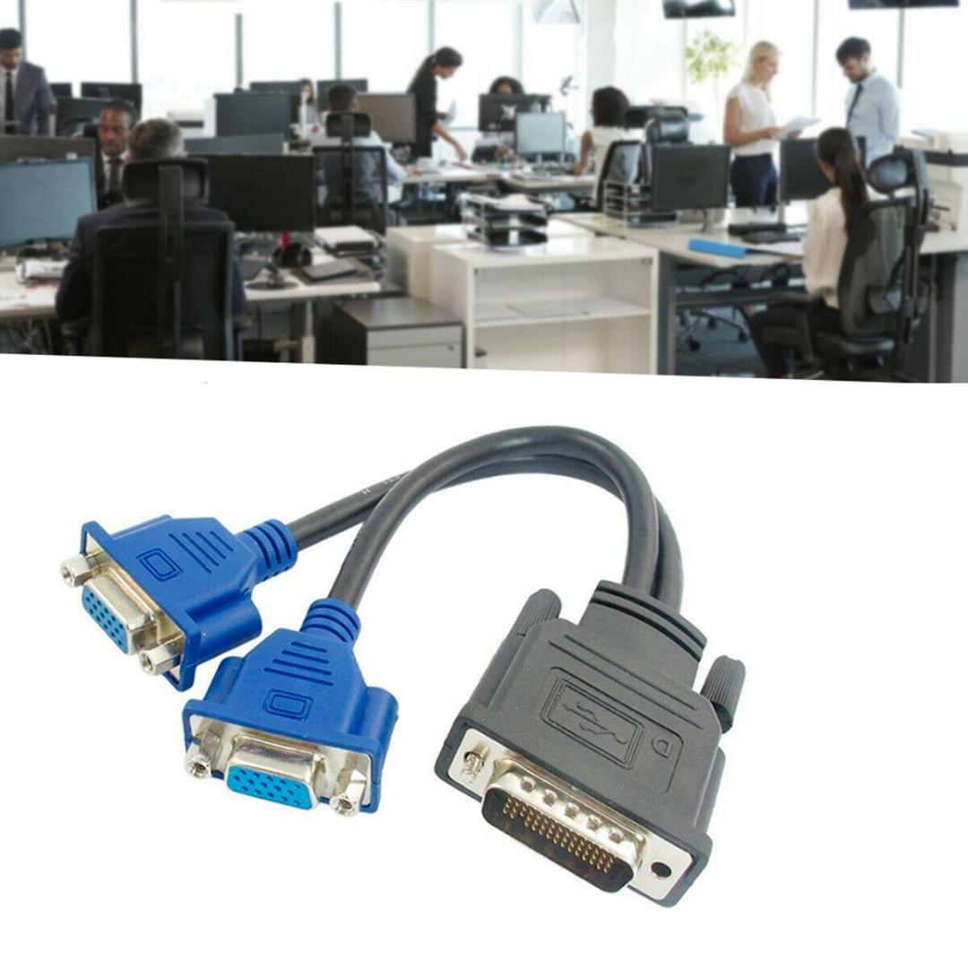 Dual Monitor Splitter Cable - DMS-59 Pin Male to 2 VGA 15 Pin Female Splitter Adapter Cable For sale in Nigeria